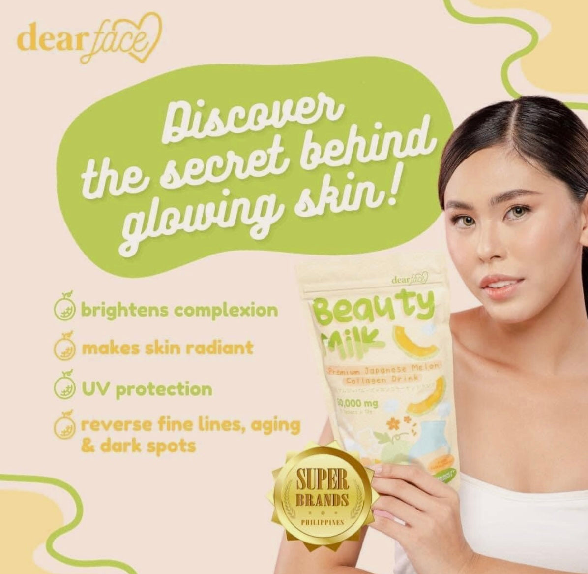 Dear Face Beauty Milk Japanese Milk Melon Collagen Drink