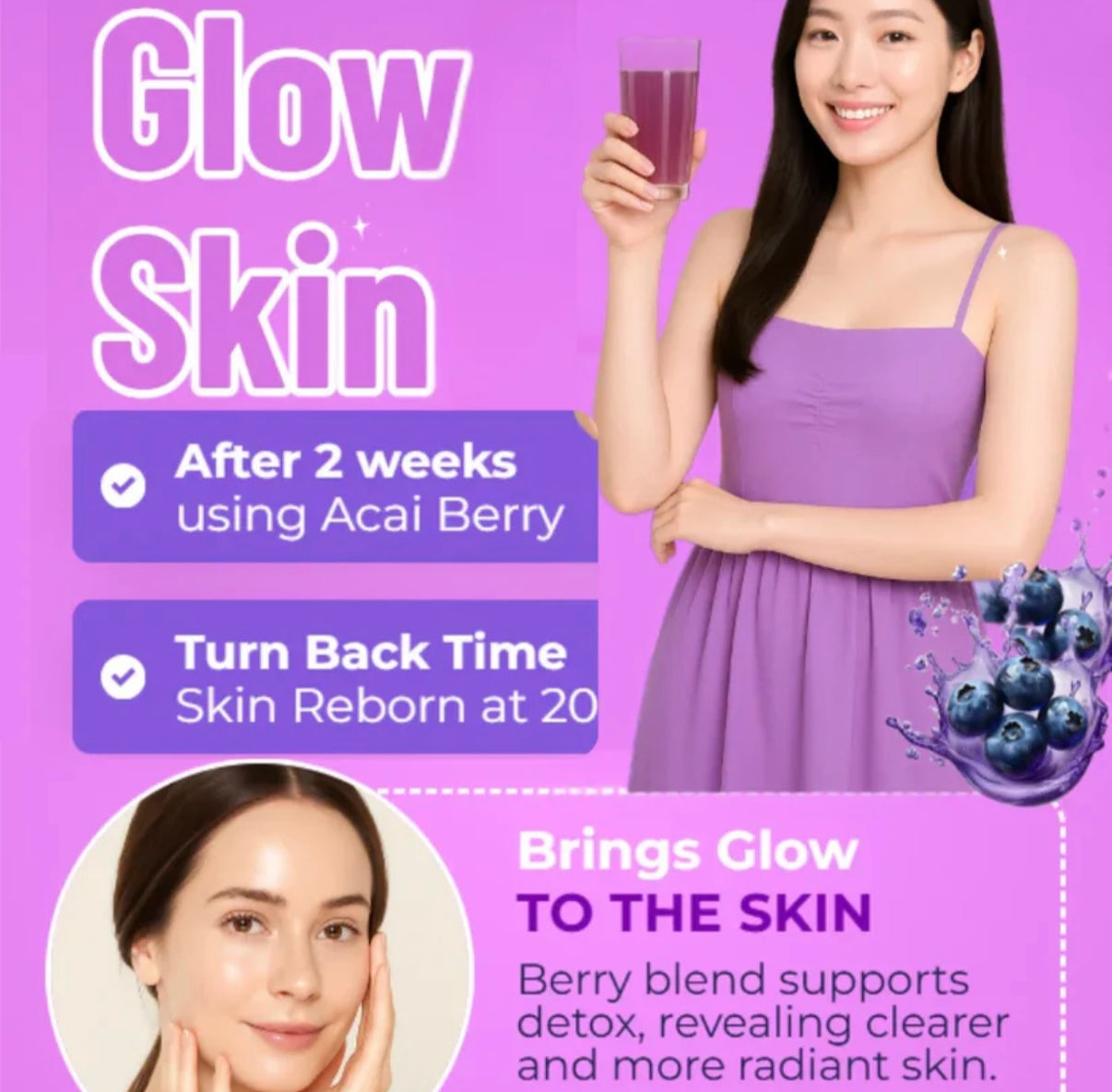 Fitgum Acai Berry Powdered Drink With Chia Seeds