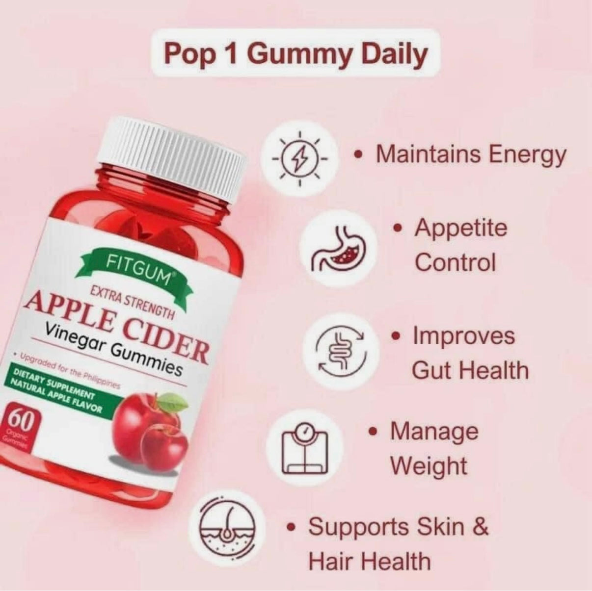 Fitgum Apple Cider Vinegar Gummies