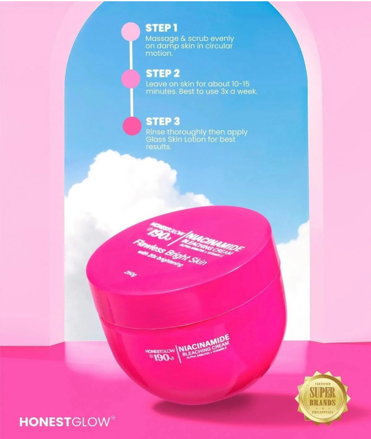 Honest Glow 190 Niacinamide Bleaching Cream