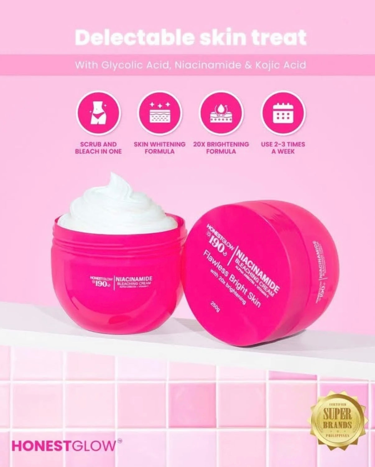 Honest Glow 190 Niacinamide Bleaching Cream