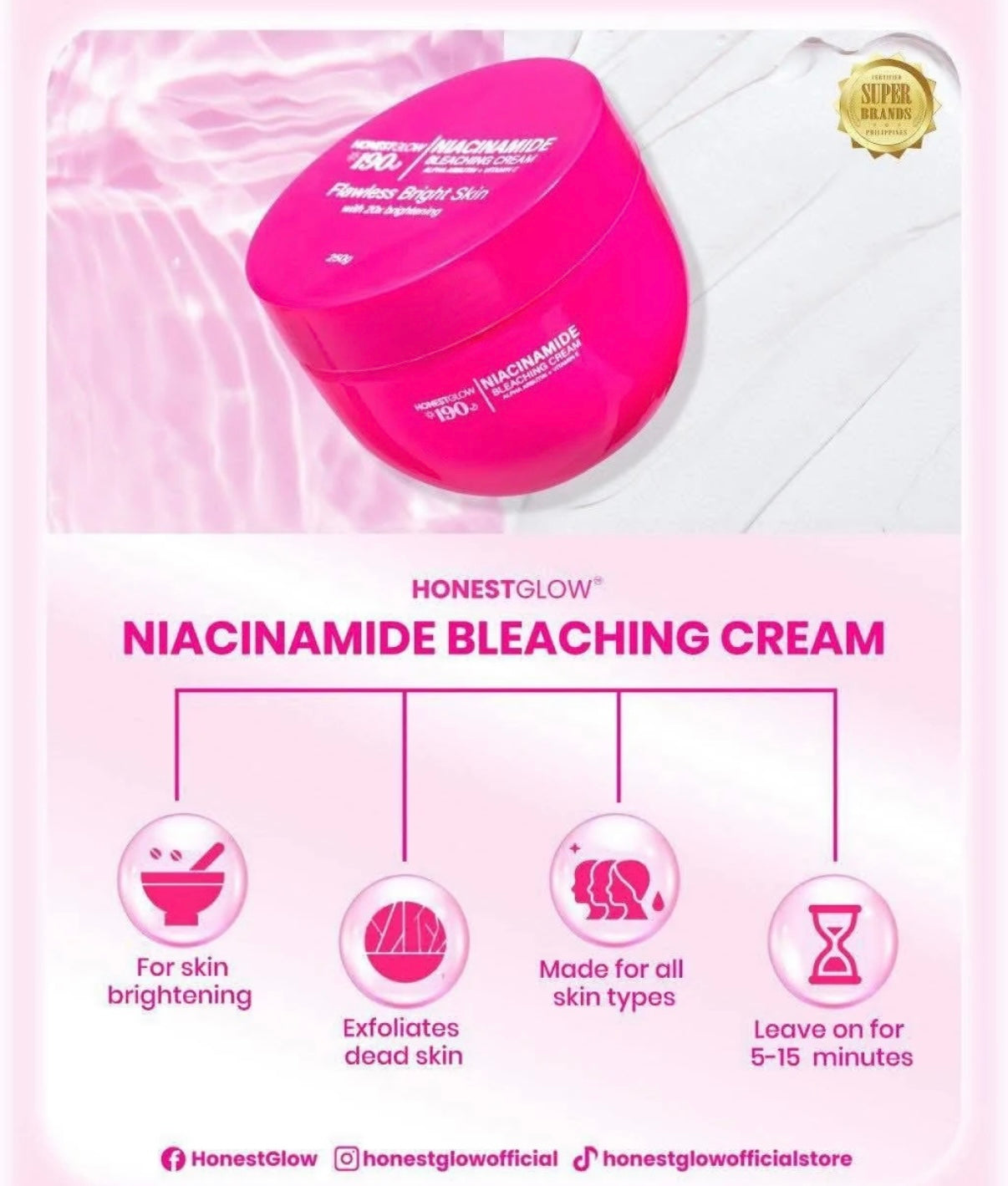 Honest Glow 190 Niacinamide Bleaching Cream