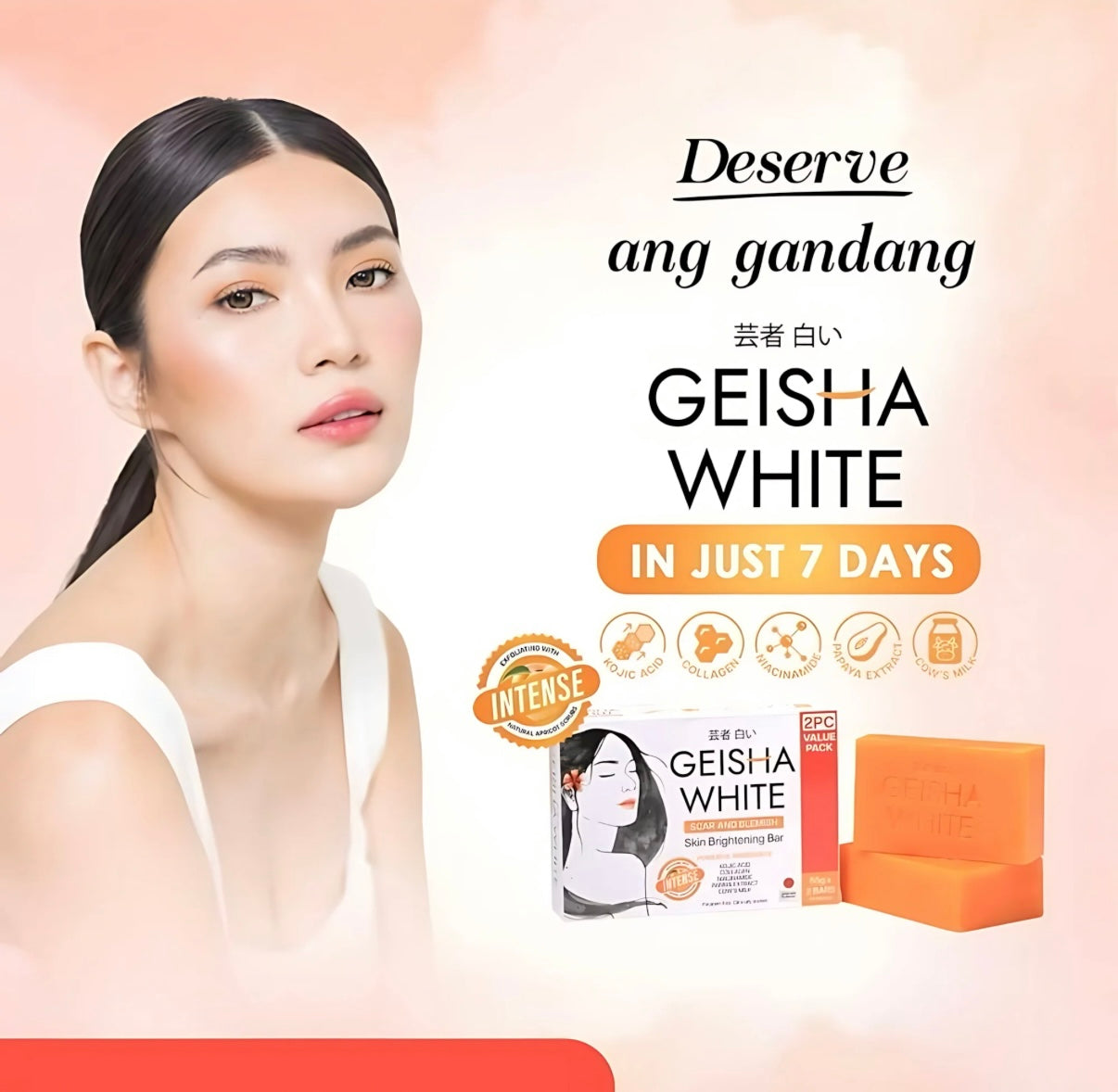 Geisha White Soap 3 pieces bars