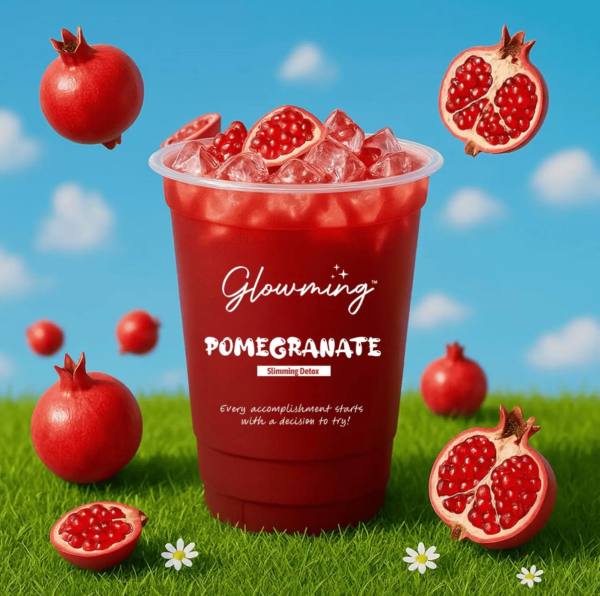 Glowming Pomegranate Powder Drink Glutathione And Collagen