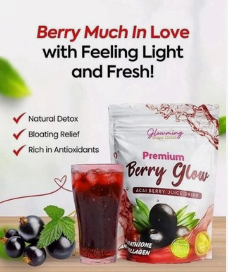 Glowming Berry Glow Acai Powder Drink Glutathione and Collagen