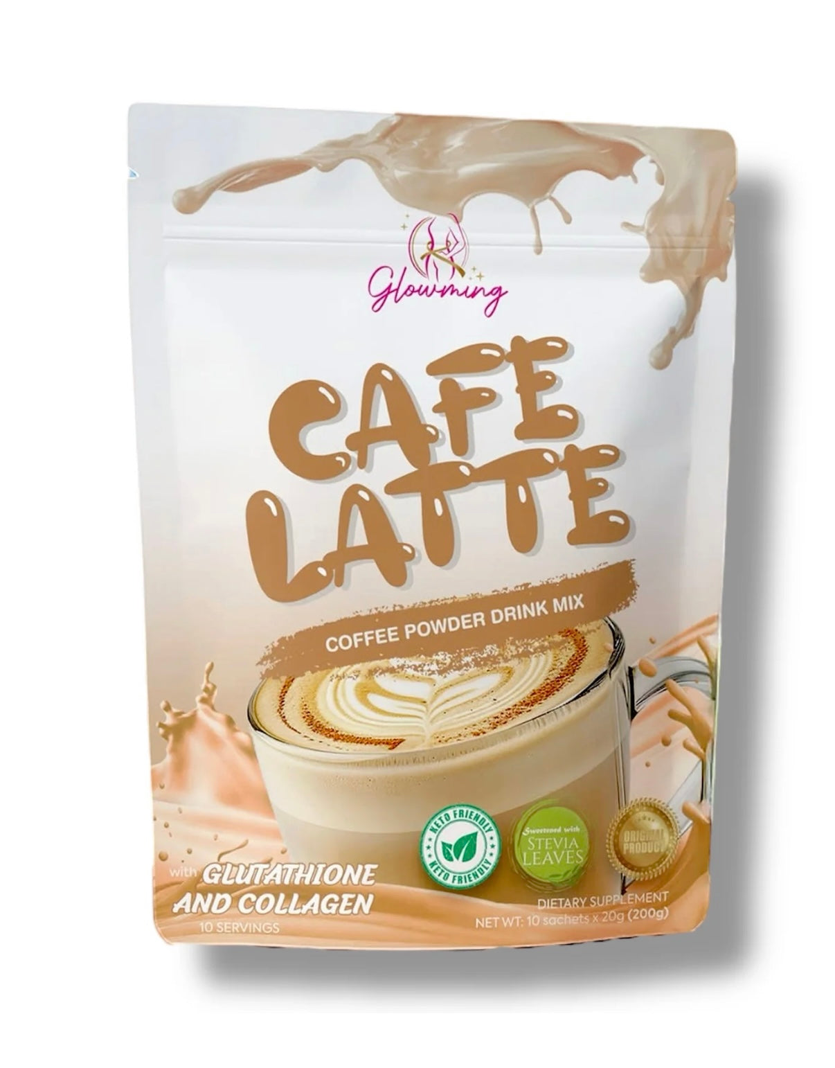 Glowming Cafe Latte Powder Drink Glutathione And Collagen