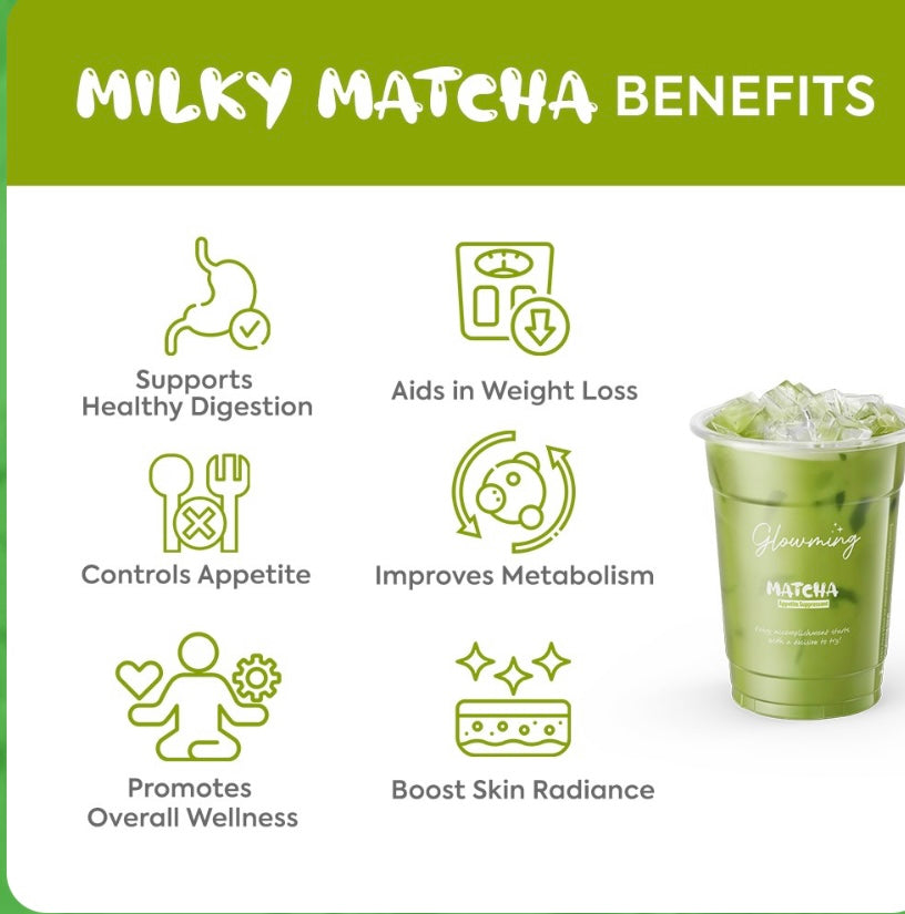 Glowming Milky Matcha Appetite Suppressant Drink and Collagen