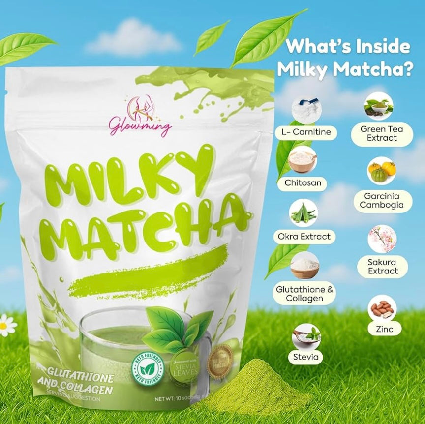 Glowming Milky Matcha Appetite Suppressant Drink and Collagen