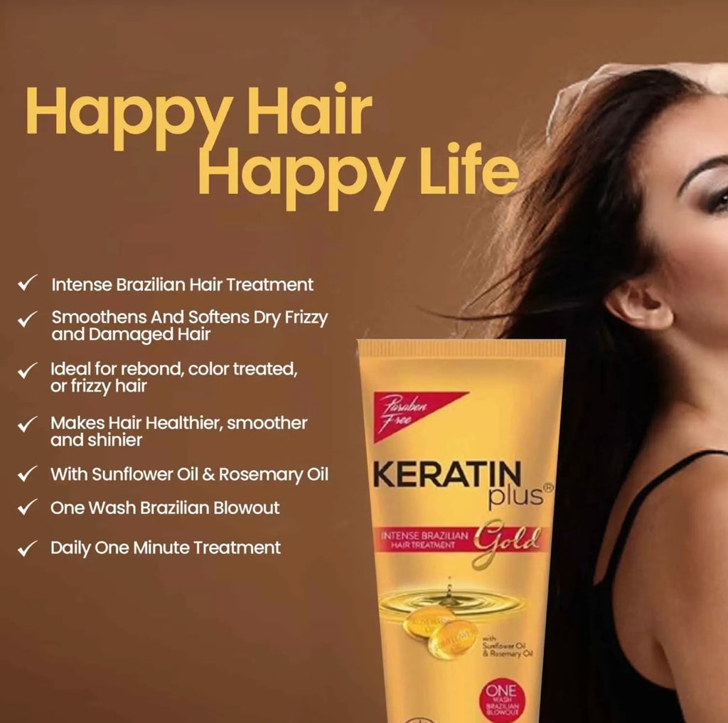Keratin Plus Gold Brazilian Hair Treatment With Sunflower Oil