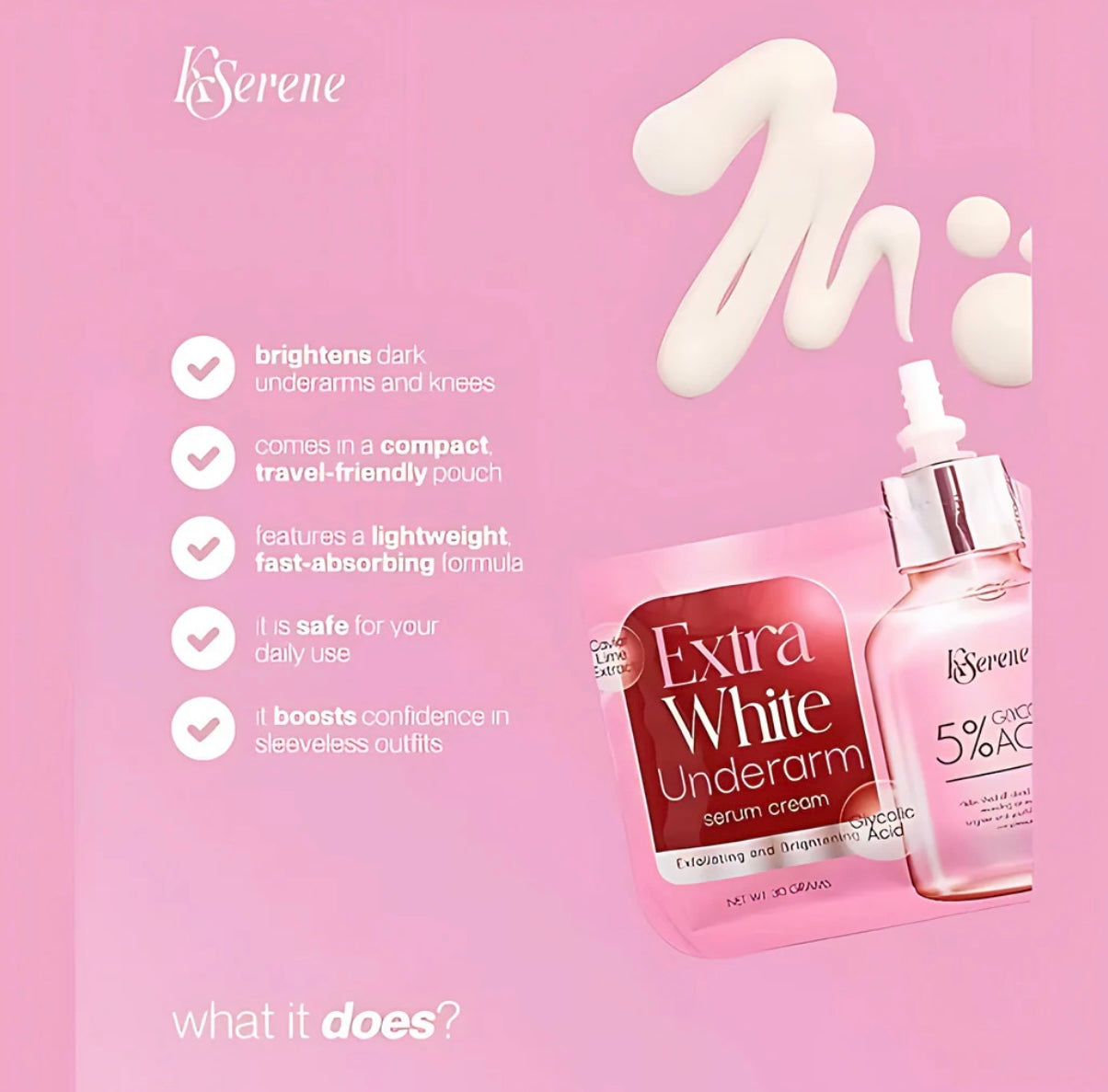 Kserene Extra White Underarm Serum Cream