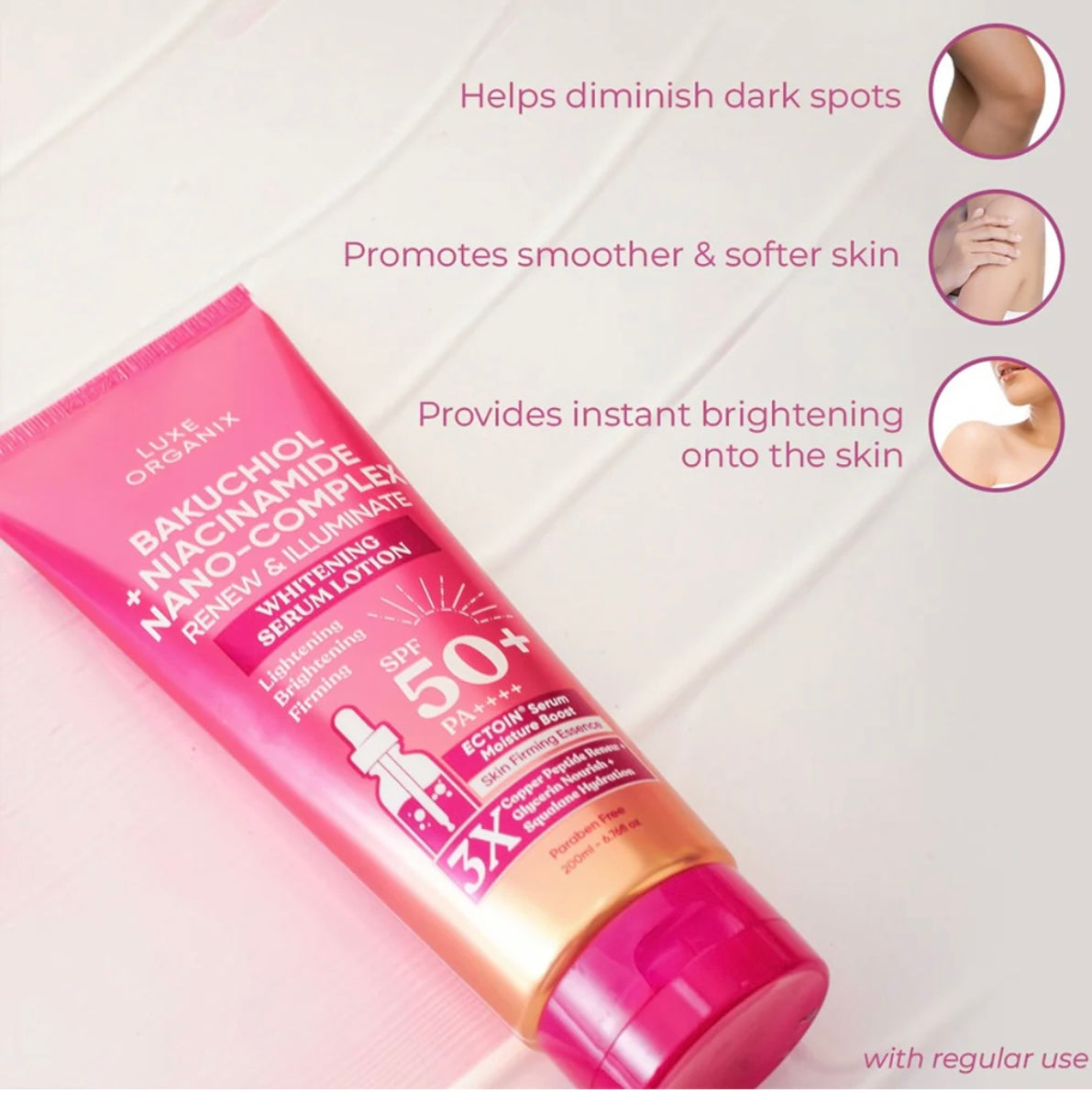 Luxe Organix Bakuchiol + Niacinamide Whitening Serum Lotion