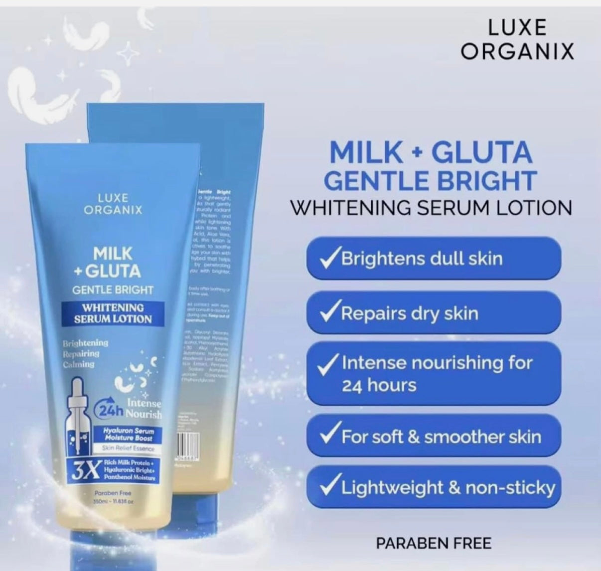 Luxe Organix Milk + Gluta Whitening Serum Lotion