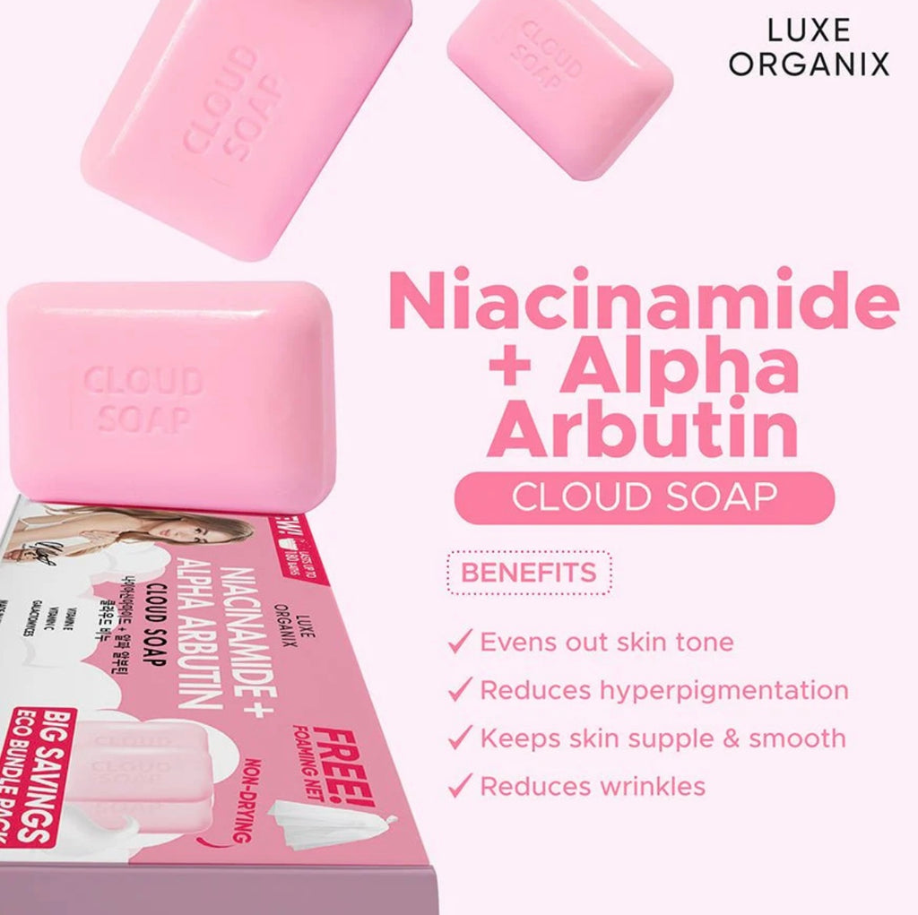 Luxe Organix Niacinamide + Alpha Arbutin Cloud Soap 3 pieces
