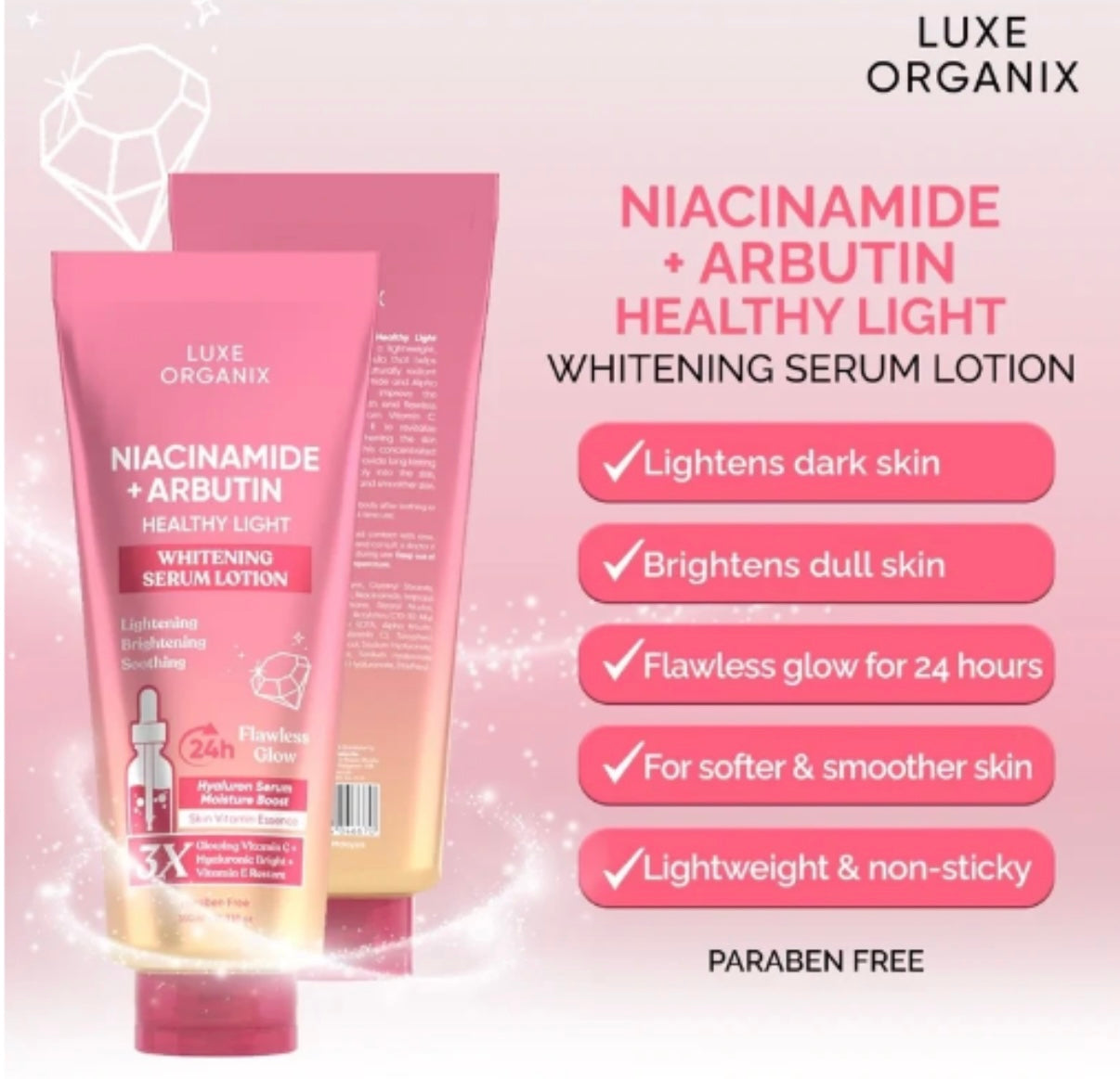 Luxe Organix Niacinamide + Arbutin Whitening Serum Lotion