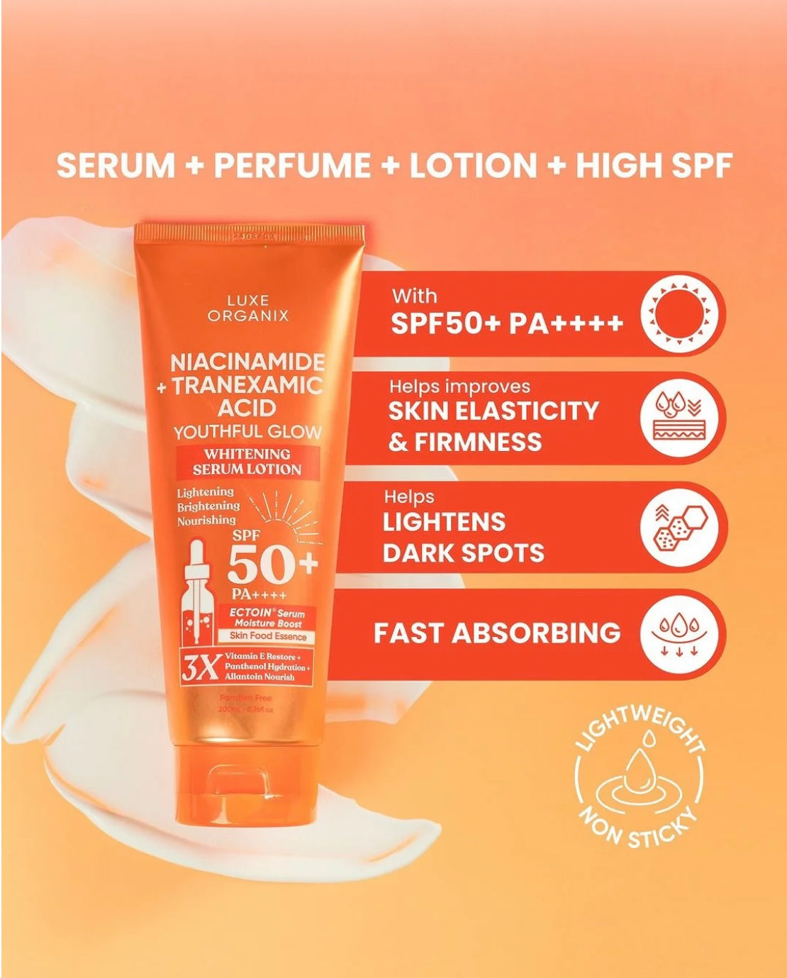 Luxe Organix Niacinamide + Tranexamic Whitening Serum Lotion