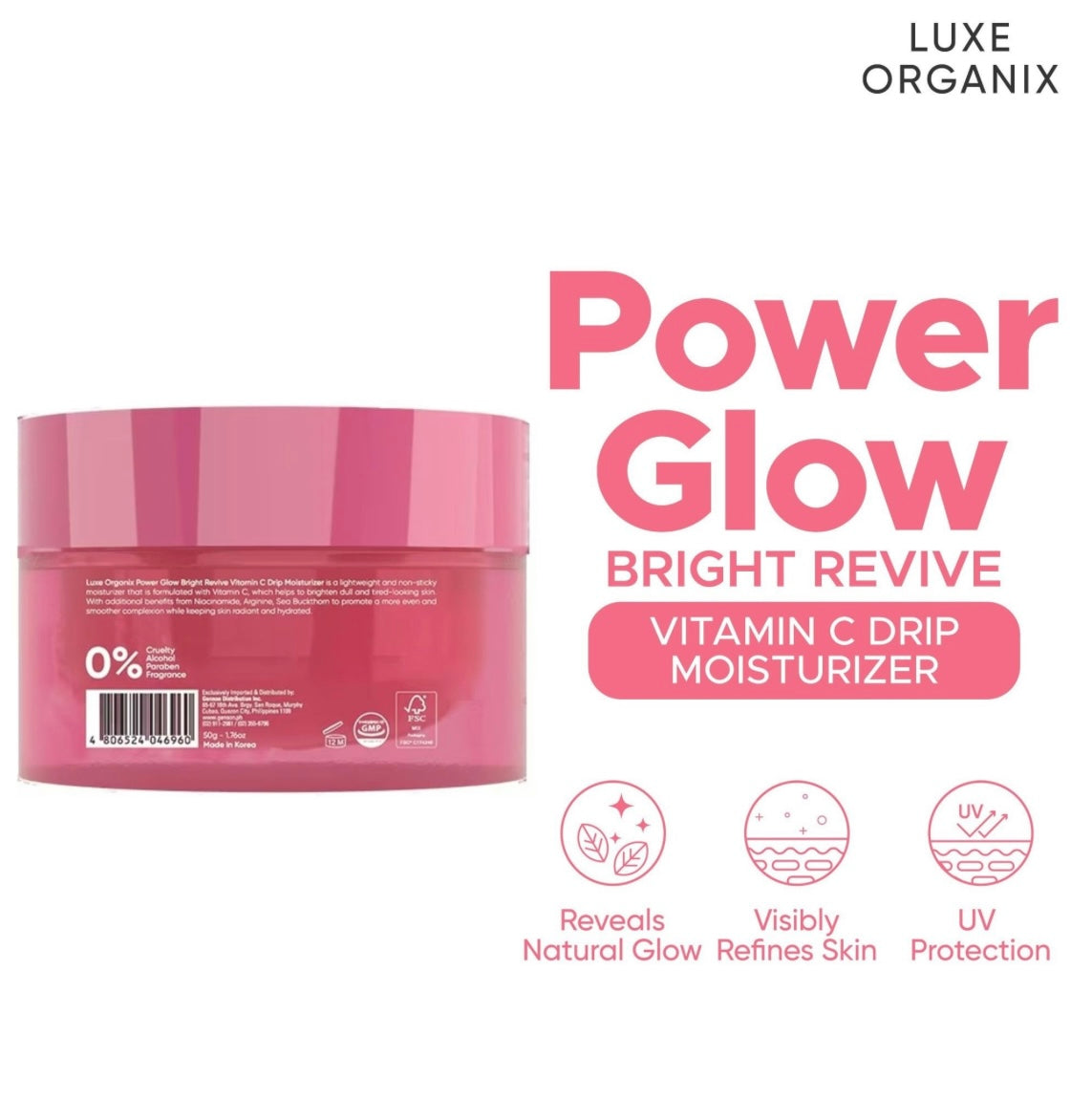 Luxe Organix Power Glow Bright Revive Vitamin C Drip Moisturizer