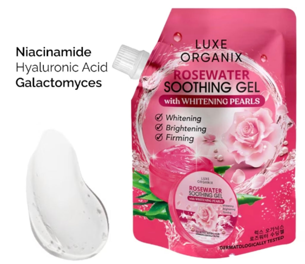 Luxe Organix Rosewater Soothing Gel With Whitening Pearls