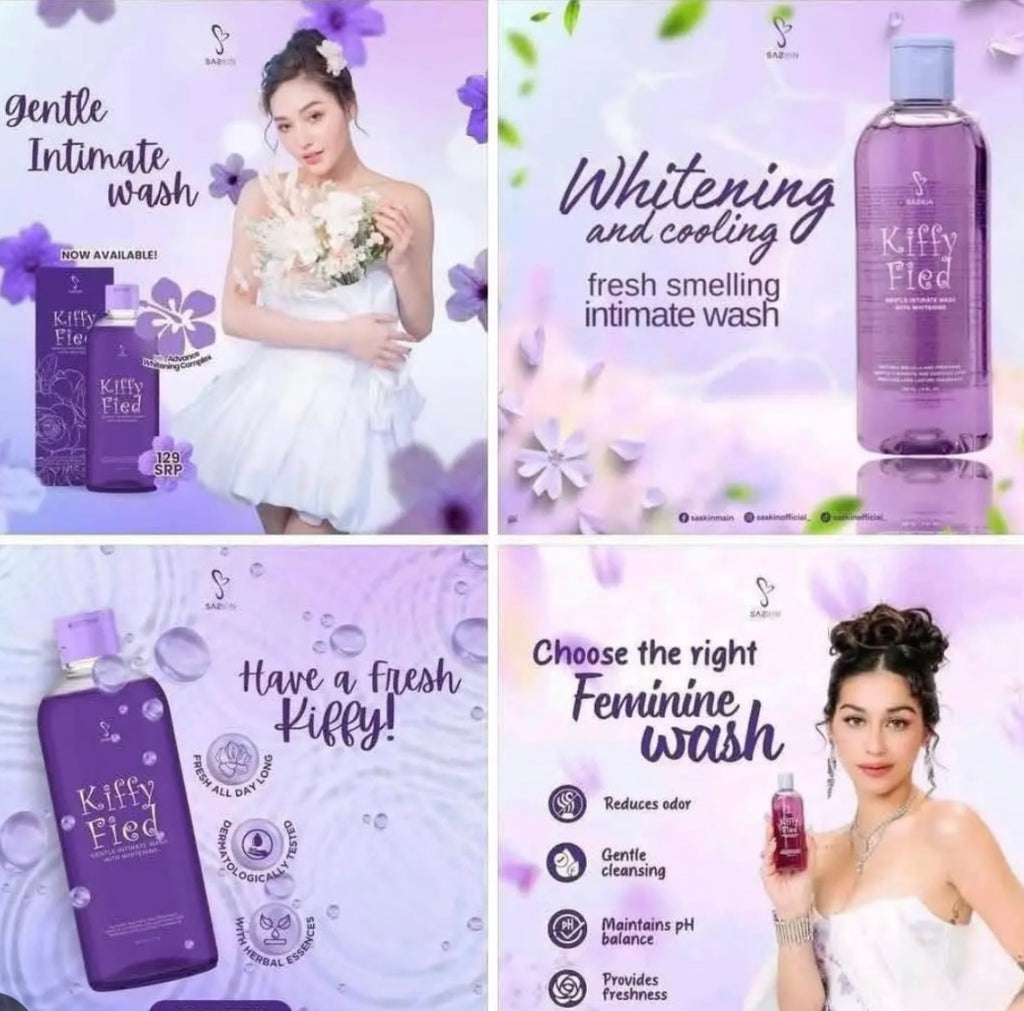 Saskin Kiffy Fied Gentle Wash  With Whitening Intimate Wash