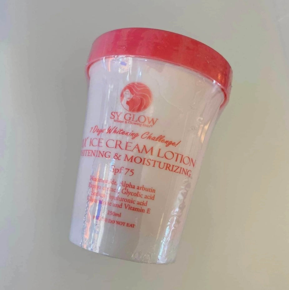 SY Glow 10x Ice Cream Lotion Whitening And Moisturizing SPF75