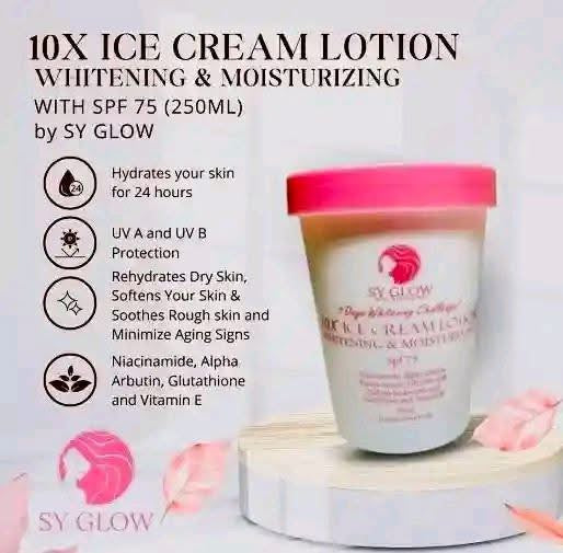 SY Glow 10x Ice Cream Lotion Whitening And Moisturizing SPF75